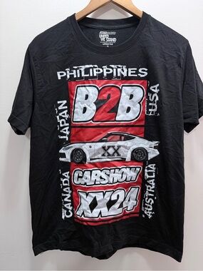 B2B Carshow XX24 Graphic T‑Shirt - Black/Red Size XL L-28/ W-21